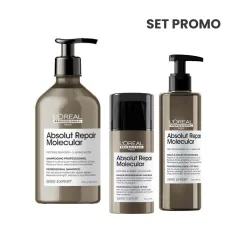 Set pentru par deteriorat L'Oréal Professionnel Serie Expert ABSOLUT REPAIR MOLECULAR (Sampon 500 ml + Crema 100 ml + Tratament 250 ml)