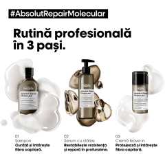 Set pentru par deteriorat L'Oréal Professionnel Serie Expert ABSOLUT REPAIR MOLECULAR (Sampon 500 ml + Crema 100 ml + Tratament 250 ml)